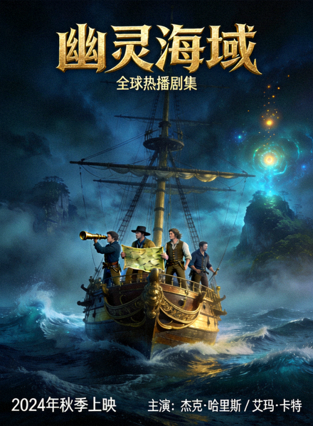 全球热播剧集《幽灵海域》海报 - 冒险探险，船员在神秘海域航行